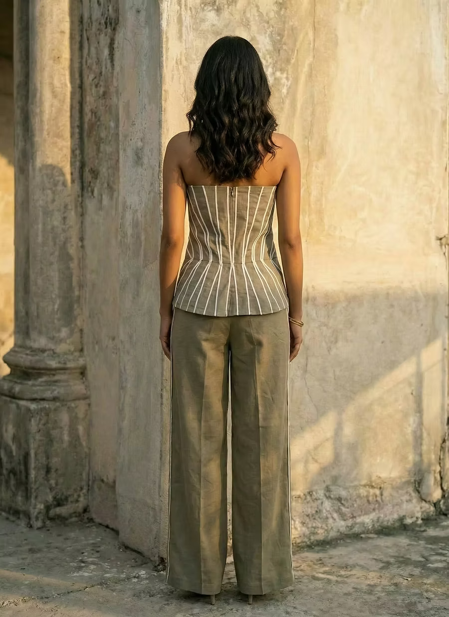 Olive Terra Lines top