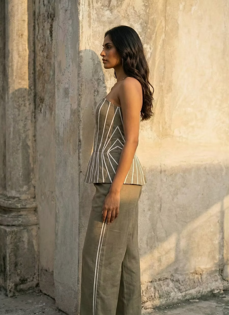 Olive Terra Lines top